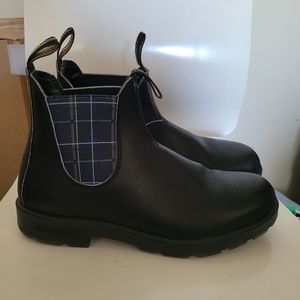 Blundstone 2102 Black with Navy Tartan Elastic Size 9 Mens